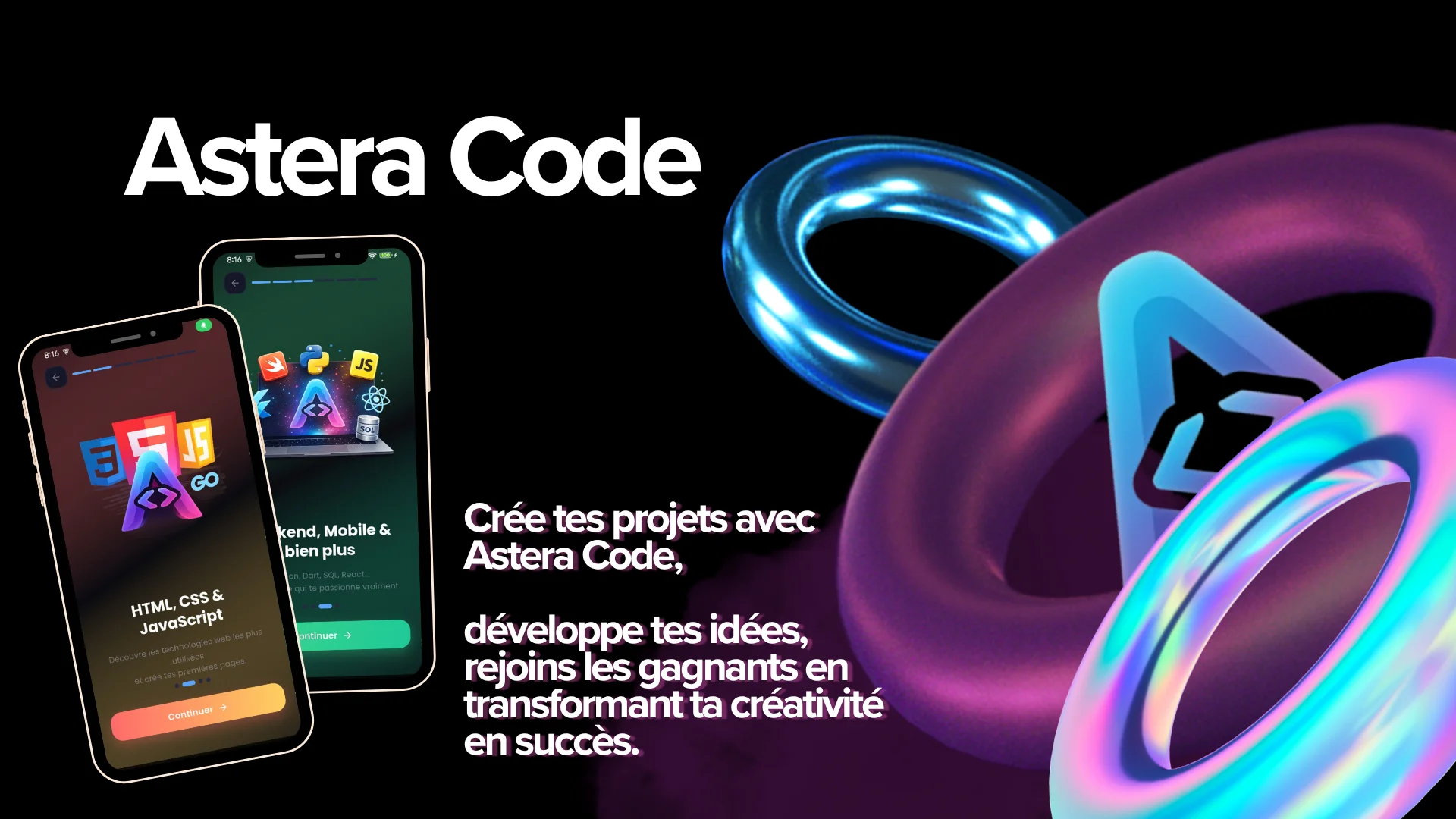 Capture d'écran Astera Code mode clair